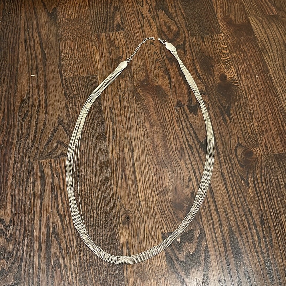 Silver necklace! Multiple stands for layering effect.